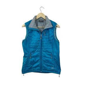 REI Medium Zip Vest Jacket Blue Primaloft Pertex Quantum Eco Womens